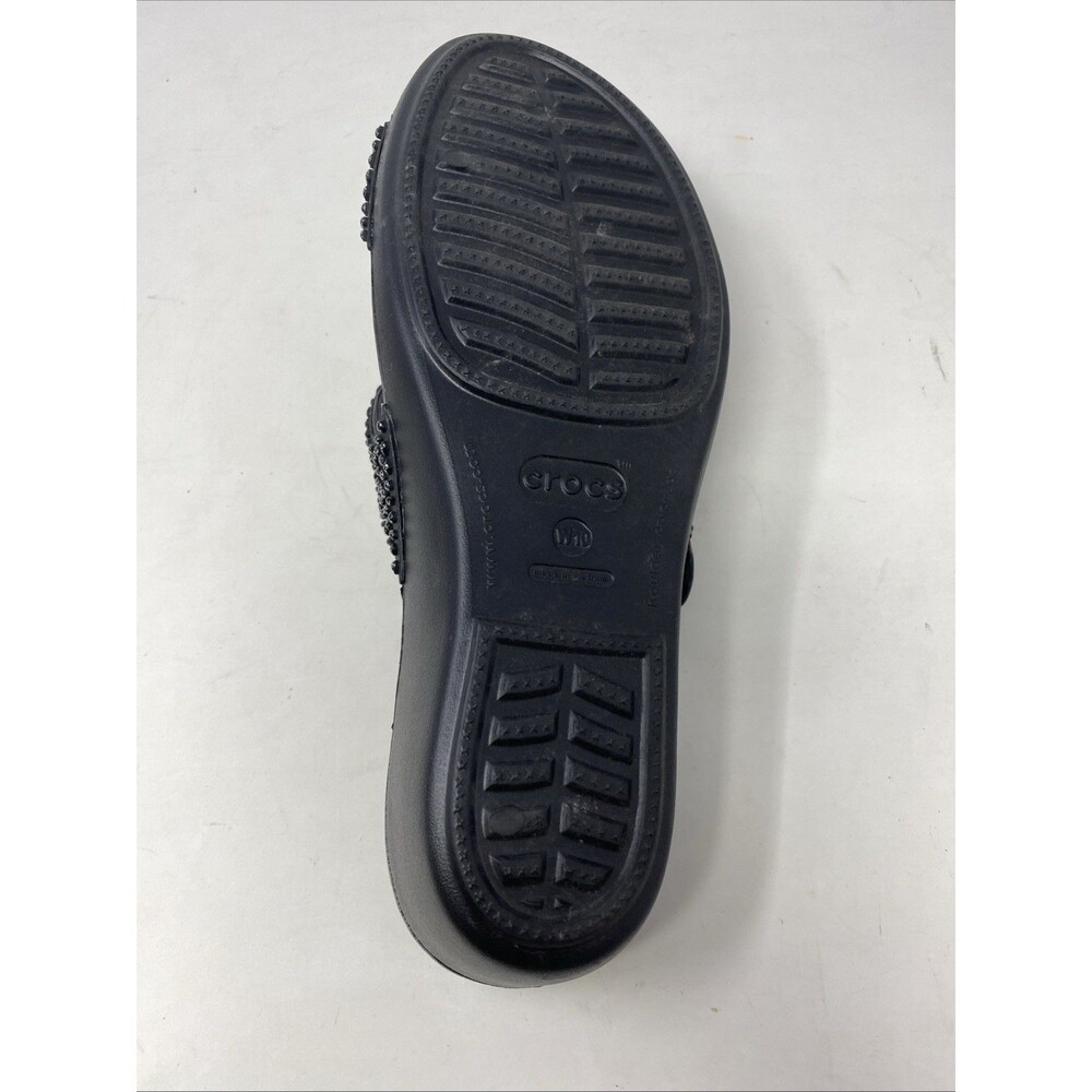 Crocs Patricia Strappy Sandals Women’s 10 Black Bead Wedge Summer Comfort Casual - Picture 7 of 7